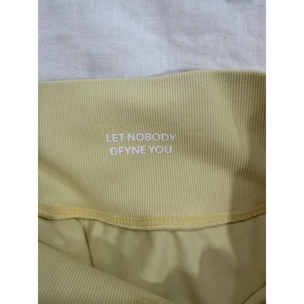 DFYNE High Rise Pull On Ruched Impact Shorts Yellow Women's Size - Picture 4 of 7